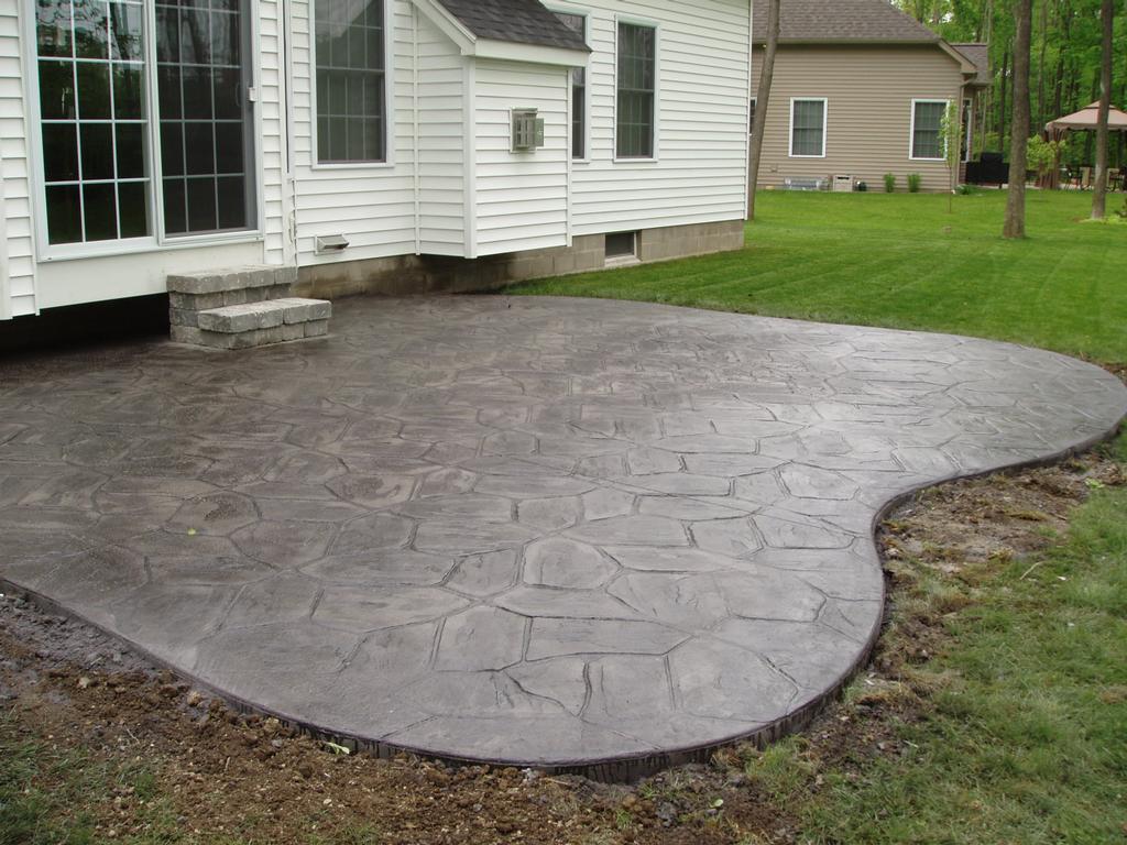 Gray Stamped Concrete Patio
